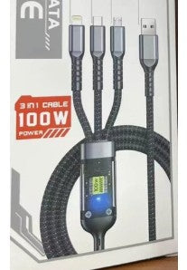 CABLE TRES EN UNO-CARGA RAPIDA / 1-2 MTS